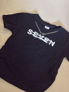 Graphic Tee with Chain Detail
