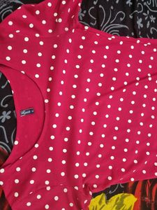 Rose Pink Polka Dot Top
