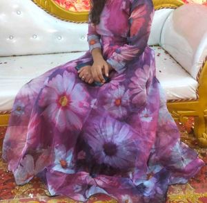 Floral Print Anarkali Dress