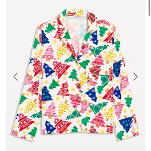 Old Navy Flannel Christmas Tree Print Nightset