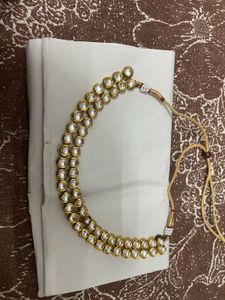 Gold Kundan Necklace &amp; Earring Set