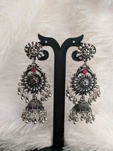 Oxidized Jhumka Earrings
