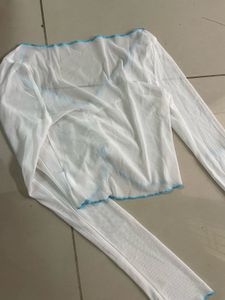 Sheer White Long Sleeve Top