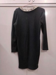 Black Dress w/ Sequin Collar