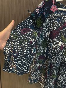 Navy Blue Floral Top