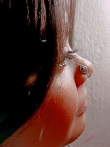 German Silver Oxidized Nose Pin For Women Non Pier