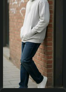 STRIP TEE Grey Hoodie