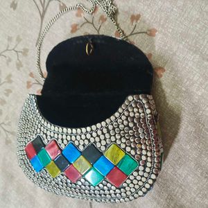 Metallic Antique Hand Clutch