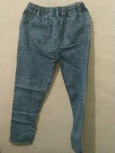 Light Blue  Coloured Skinny Jeans With Elastic