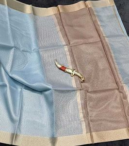 Elegant Grey Saree with Gold Border