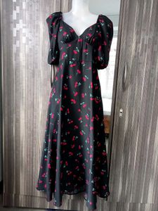 Cherry Print Midi Dress