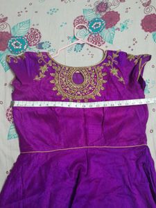 Prince Cut Gown With Banaras Duppata Rawsilk