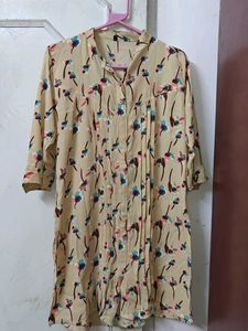 Stylish Design Women Beige Shirt Style Kurta