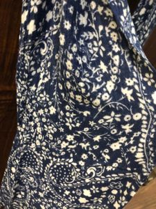 Floral Print Scarf Blue And White