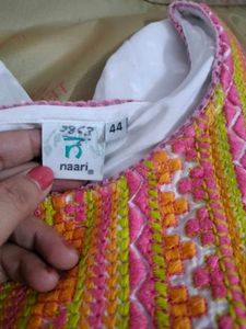 Elegant White &amp; Pink Kurta