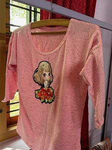 Cute Pink Graphic Print Top