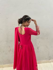 Elegant Pink Embroidered Gown