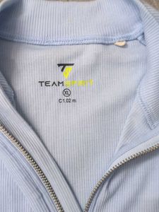 Light Blue Long Sleeve zipper Top