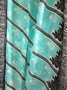 Blue &amp; Black Print Lightweight Dupatta
