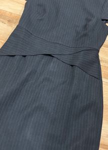 Gray Pinstripe Sheath Dress