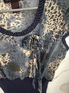 Blue Net Mesh Top For Teens