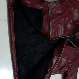 MAROON LEATHER JACKET