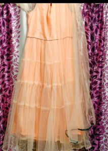Elegant Peach Ethnic Gown