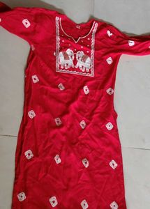 Red Printed Saree