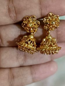 Gold Jhumka Earrings