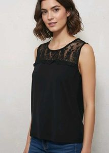 Trendy New Black Lace Tank Top