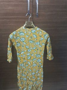 Max Mustard Floral Print Kurta