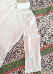 New Cotton Silk Off White Formal Shirt For Women