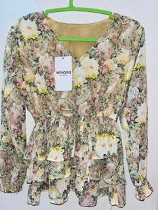 Savana Floral Ruffle Blouse