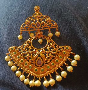 Black Bead Mangalsutra With Locket And Earrings