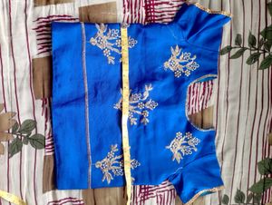 Girls Blue Embroidered Lehenga Choli