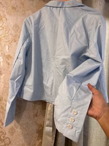 Blue Cropped Blazer, Bust- 36/38