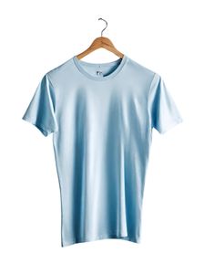 💥Men&#39;s Premium Solid Cotton Light Blue T-shirt