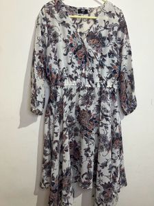 Elegant Floral Print Midi Dress