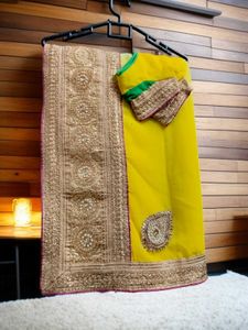 Heavy Designer Party Wedding Wear Saree + Blouse