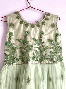 Light Green Kids Sleeveless Frock
