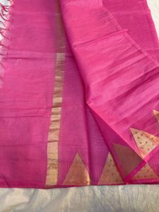 Pink Cotton Silk Blend Duppata