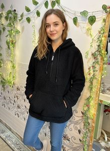 Fluffy Black Hoodie Victorias Secret Warm
