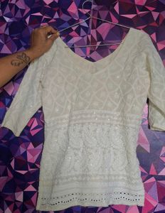 Chikankari Tailor Stitched Short Kurti