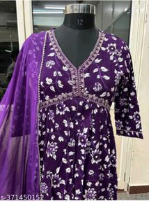 Elegant Purple Floral Kurta Set
