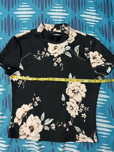 Floral High Neck Top- S