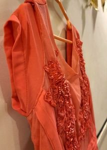 Coral Embellished Dress