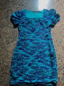 Blue Floral Mini Dress