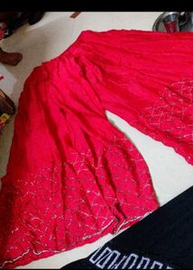Red Embroidered Kurta Set