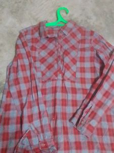 Red Plaid Shirt Tunic