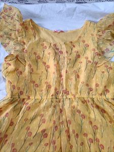 Soft Yellow Chiffon Short Dress